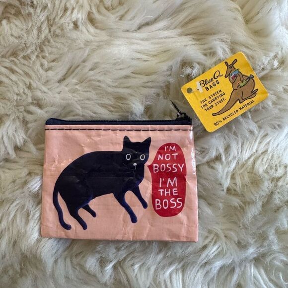 NWT Blue Q Bags "I'm Not Bossy. I'm the Boss" Recycled Coin Purse - Picture 3 of 5